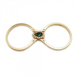 Χρυσό δαχτυλίδι K14 διπλής όψης (DA00202)