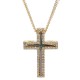 Σταυρός Κ14 Χρυσό με Ζιργκόν Διπλής Όψης (ST00338)