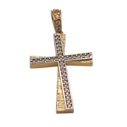Σταυρός Κ14 Χρυσό με Ζιργκόν (ST00343)