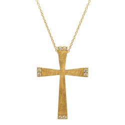 Σταυρός Κ14 Χρυσό Με Ζιργκόν (ST00347)