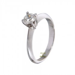 Μονόπετρο δαχτυλίδι λευκόχρυσο Κ18 με διαμάντι  (DAG17-K9-35)