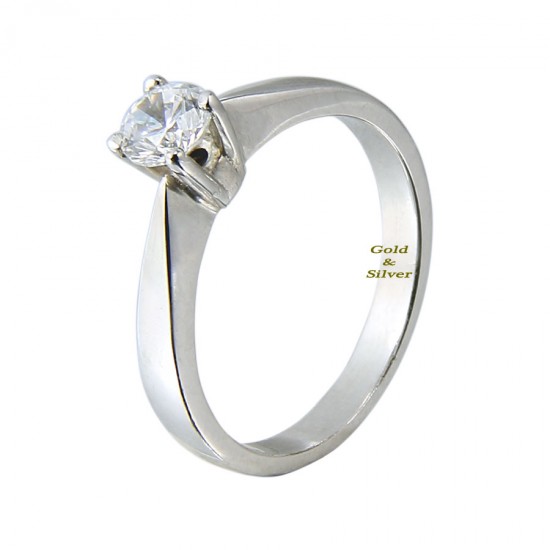 Μονόπετρο δαχτυλίδι λευκόχρυσο Κ18 με διαμάντι  (DAG6-K3)