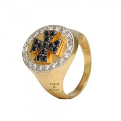 Δαχτυλίδι Σεβαλιέ Χρυσό Κ14 Με Ζιργκόν (DA00008)