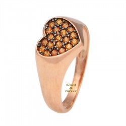 Δαχτυλίδι Σεβαλιέ Χρυσό Κ9 Με Ζιργκόν (DA00016)
