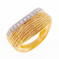 Χειροποίητο Δαχτυλίδι Χρυσό Κ9 Με Ζιργκόν (DA00113)