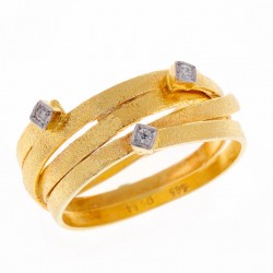 Χειροποίητο Δαχτυλίδι Χρυσό Κ9 Με Ζιργκόν (DA00116)
