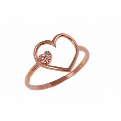 Εικόνα Δαχτυλίδι Καρδιά Χρυσό Κ9 Με Ζ