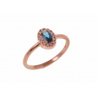 Δαχτυλίδι Ροζέτα Χρυσό Κ14 Με Ζιργκόν (DA00167)