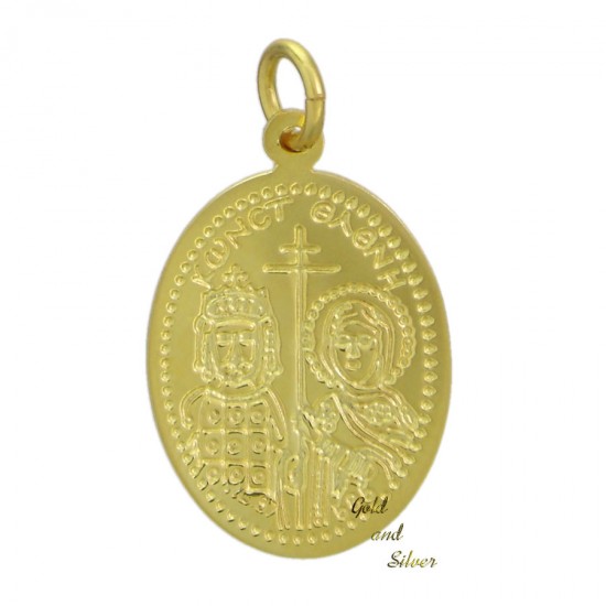 Κρεμαστό Κωνσταντινάτο Μεσαίο Κ14 Χρυσό (KR00207)