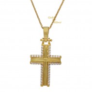 Σταυρός Κ14 Χρυσό Με Ζιργκόν (ST00175)