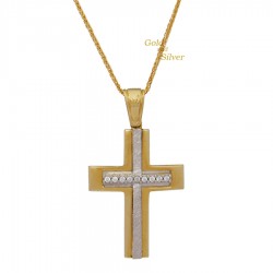 Σταυρός Κ14 Χρυσό Με Ζιργκόν (ST00176)