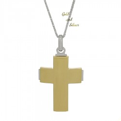 Σταυρός Δίχρωμο Κ14 Διπλής Όψης  (ST00215)