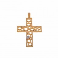 Σταυρός Κ14 Χρυσό Με Ζιργκόν (ST00267)