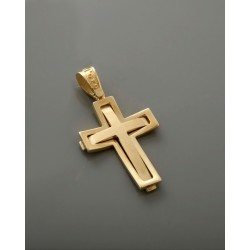 Σταυρός Κ14 Χρυσό Διπλής Όψης (ST00277)
