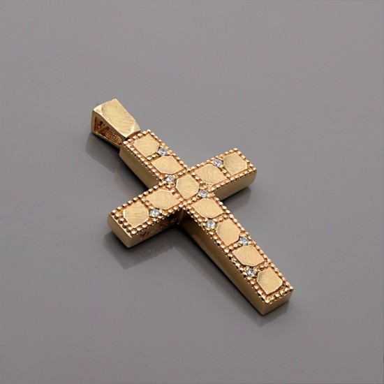 Σταυρός Κ14 Χρυσό Με Ζιργκόν (ST00320)